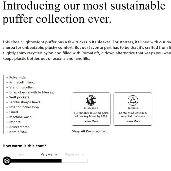 J.Crew Sherpa-Lined Puffer Jacket with Prima Loft, size XS, Olive Green - Picture 6 of 6